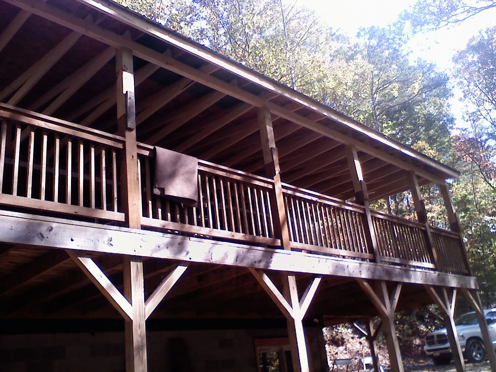 Timber framing under a new elevated porch and deck — Roof Leak Repair in New Cumberland by Roofing Brothers
